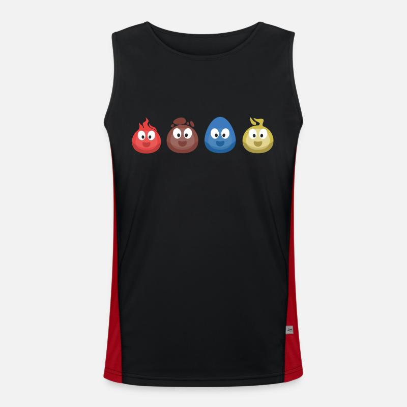 4 Elemente (Feuer, Erde, Wasser, Luft) (Bubble) Funktionelles Kontrast-Tank Top für Männer 