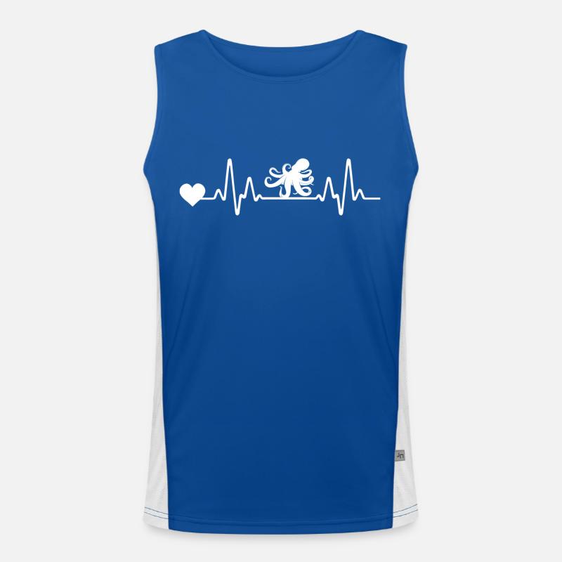 Squid Heartbeat Octopus Men's Functional Contrast Tank Top 