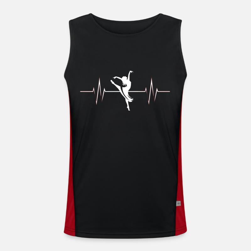 Zouk Dance Gift - Men's Functional Contrast Tank Top  - black/red