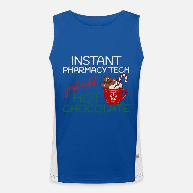 Instant Pharmacy tech add Chocolate Christmas Men's Functional Contrast Tank Top 