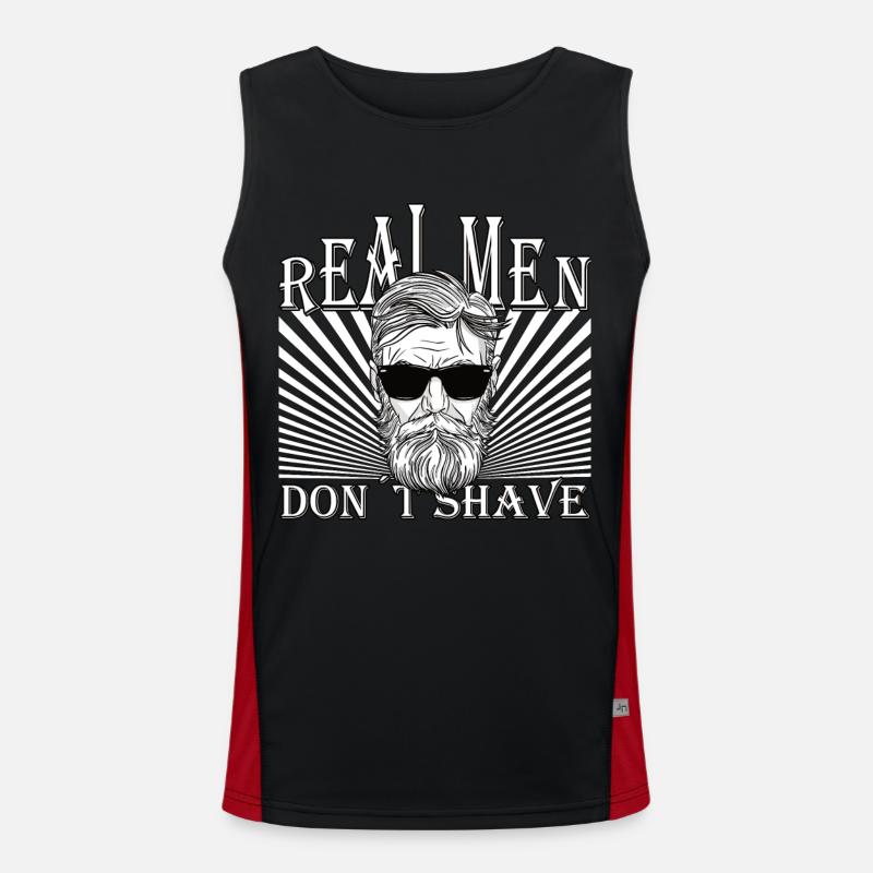 Real men don´t shave Bart Hip Oberlippenbart Funktionelles Kontrast-Tank Top für Männer 