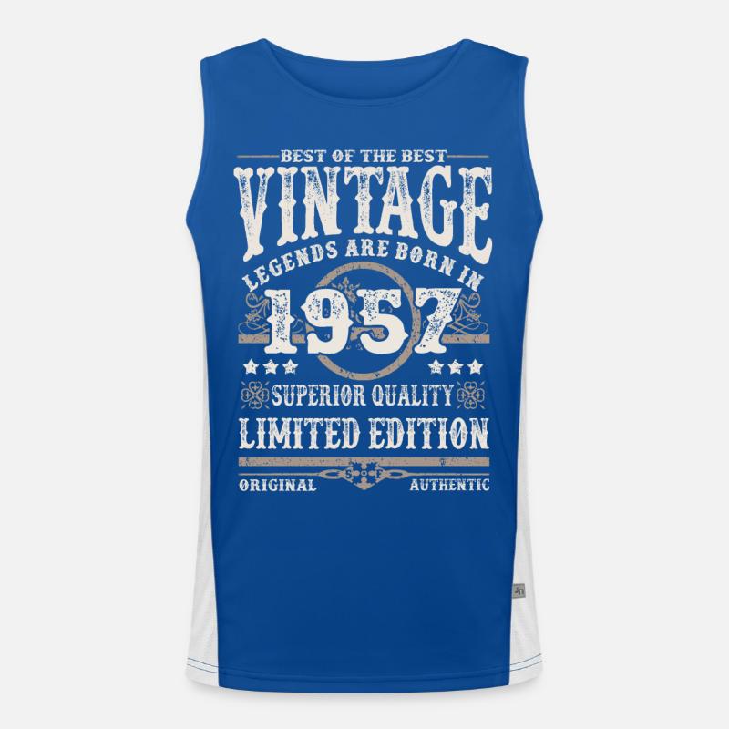 Legenden werden 1957 geboren Funktionelles Kontrast-Tank Top für Männer 