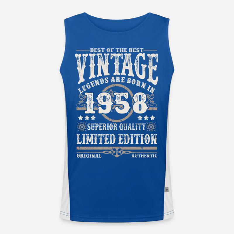 Legends are born in 1958 Men's Functional Contrast Tank Top 