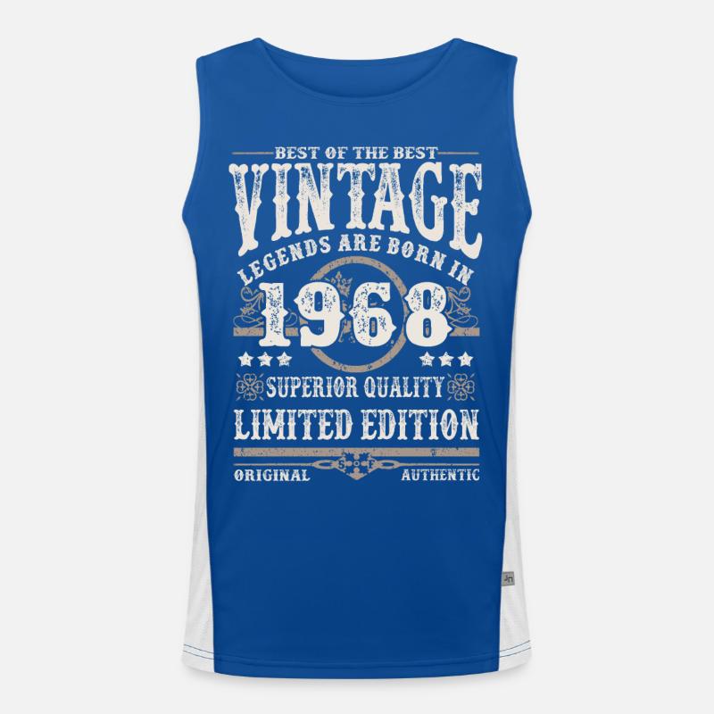 Legends are born in 1968 Men's Functional Contrast Tank Top 