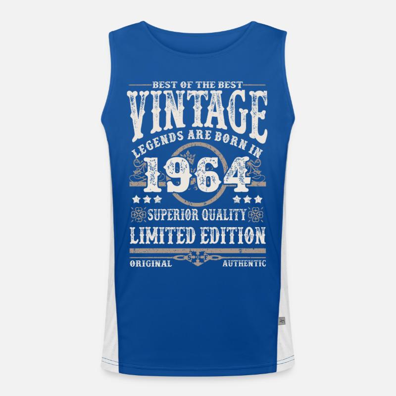 Legenden werden 1964 geboren Funktionelles Kontrast-Tank Top für Männer 