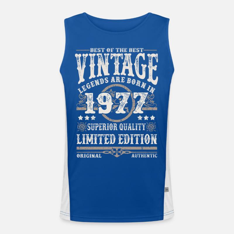 Legenden werden 1977 geboren Funktionelles Kontrast-Tank Top für Männer 