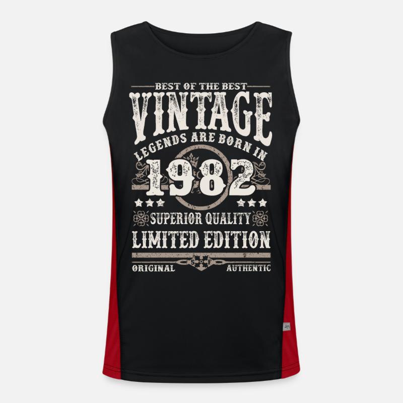 Legenden werden 1982 geboren Funktionelles Kontrast-Tank Top für Männer 