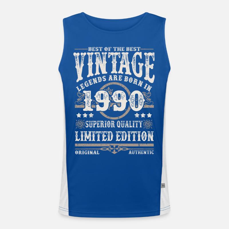 Legends are born in 1990 Men's Functional Contrast Tank Top 