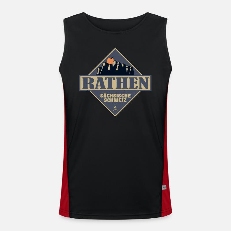 sächsische Schweiz Rathen Funktionelles Kontrast-Tank Top für Männer 