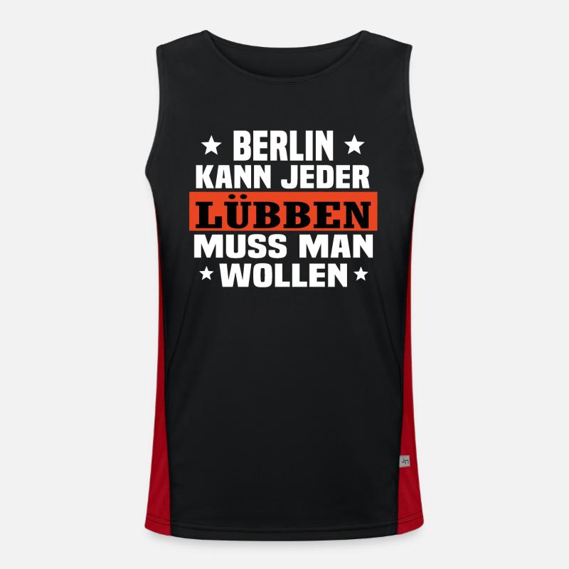 Lübben Berlin Spruch Funktionelles Kontrast-Tank Top für Männer 