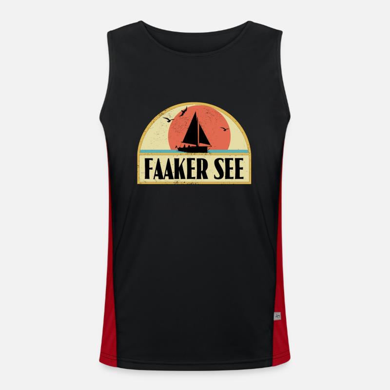 Faaker See Funktionelles Kontrast-Tank Top für Männer 