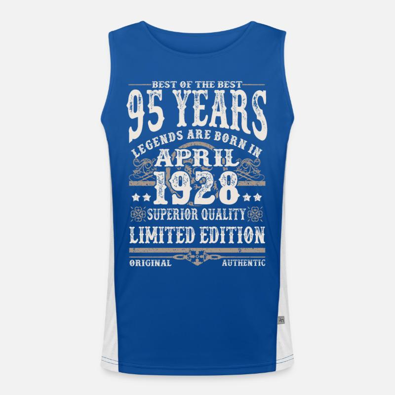 Né en avril 1928 - 95 ans Débardeur respirant contrasté Homme 