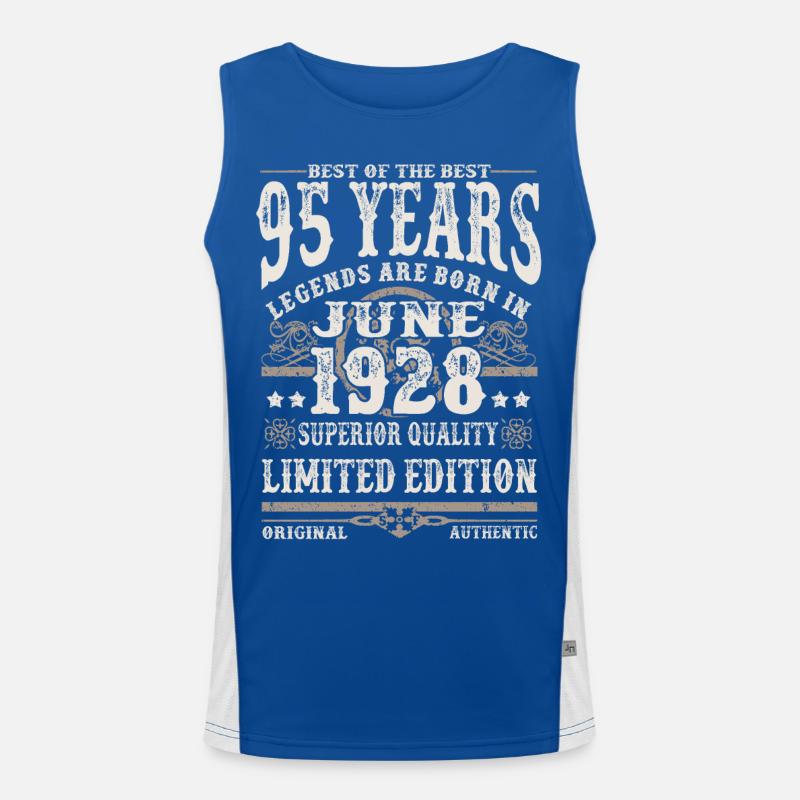 Born in Juni 1928 - 95 years old Men's Functional Contrast Tank Top 