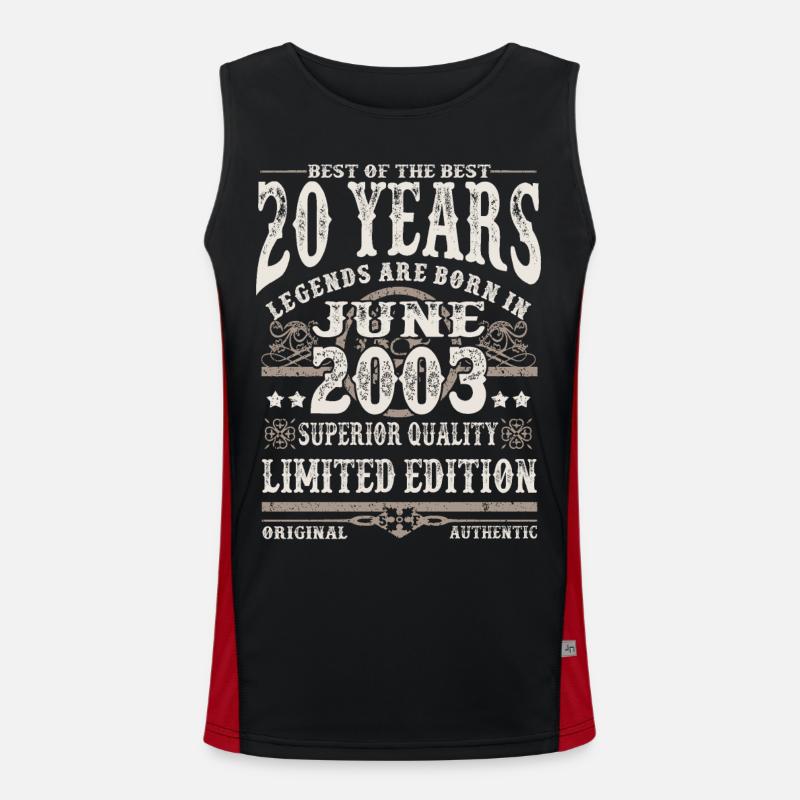 Geboren im Juni 2003 - 20 Jahre alt Funktionelles Kontrast-Tank Top für Männer 
