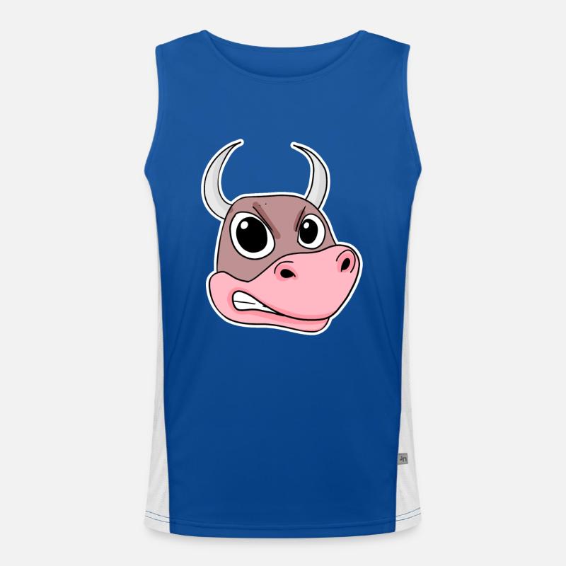 wütender Bulle Funktionelles Kontrast-Tank Top für Männer 