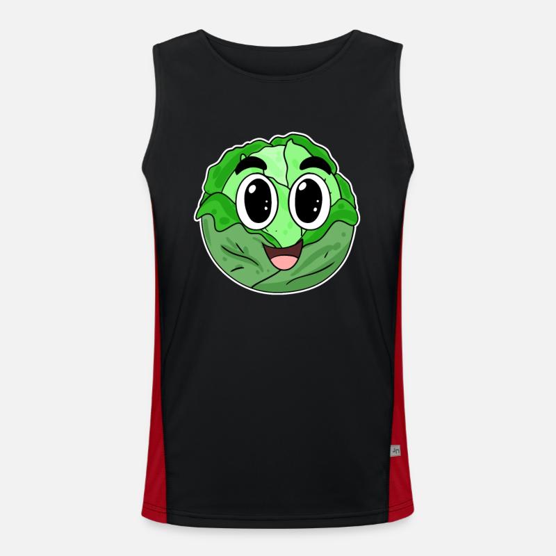 Head cabbage cabbage - Men's Functional Contrast Tank Top  - black/red