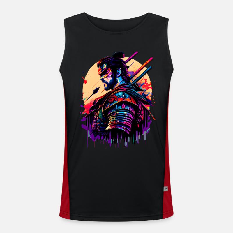 illustration Samurai Warrior Japon Débardeur respirant contrasté Homme 