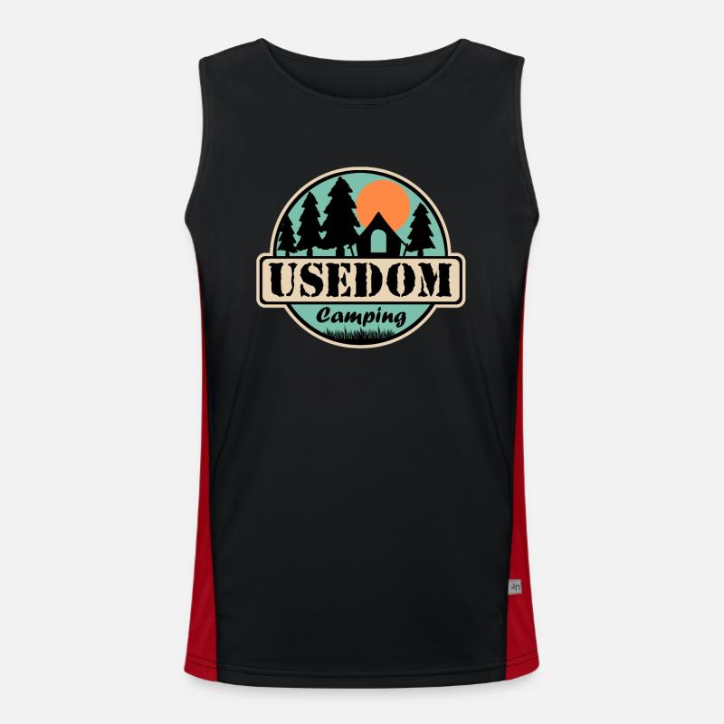Usedom Camping Funktionelles Kontrast-Tank Top für Männer 