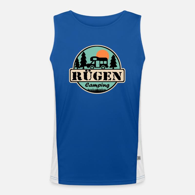 Rügen Camping Funktionelles Kontrast-Tank Top für Männer 