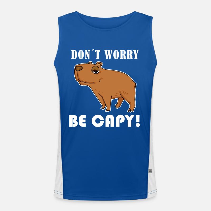 Capybara Animal Saying Men's Functional Contrast Tank Top 