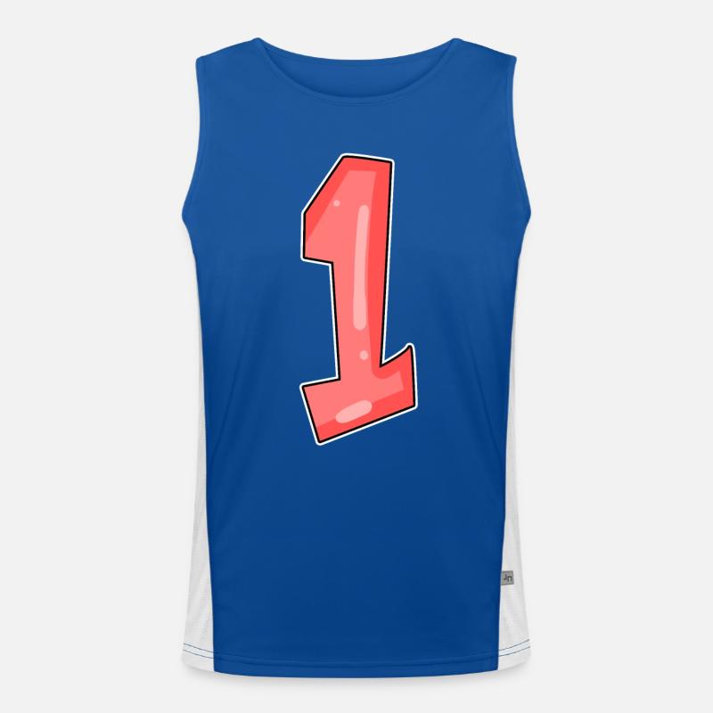 1 rot Funktionelles Kontrast-Tank Top für Männer 