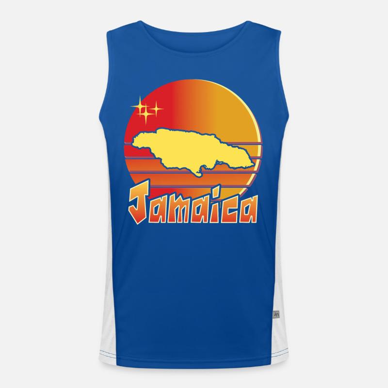 Nice souvenir gift idea map from Jamaica Men's Functional Contrast Tank Top 
