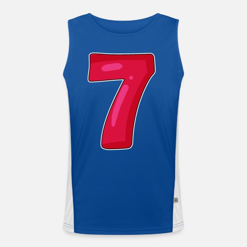 7 rot Funktionelles Kontrast-Tank Top für Männer 