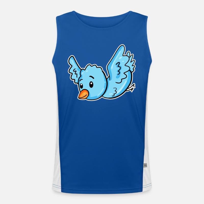 Ein blauer Vogel Funktionelles Kontrast-Tank Top für Männer 