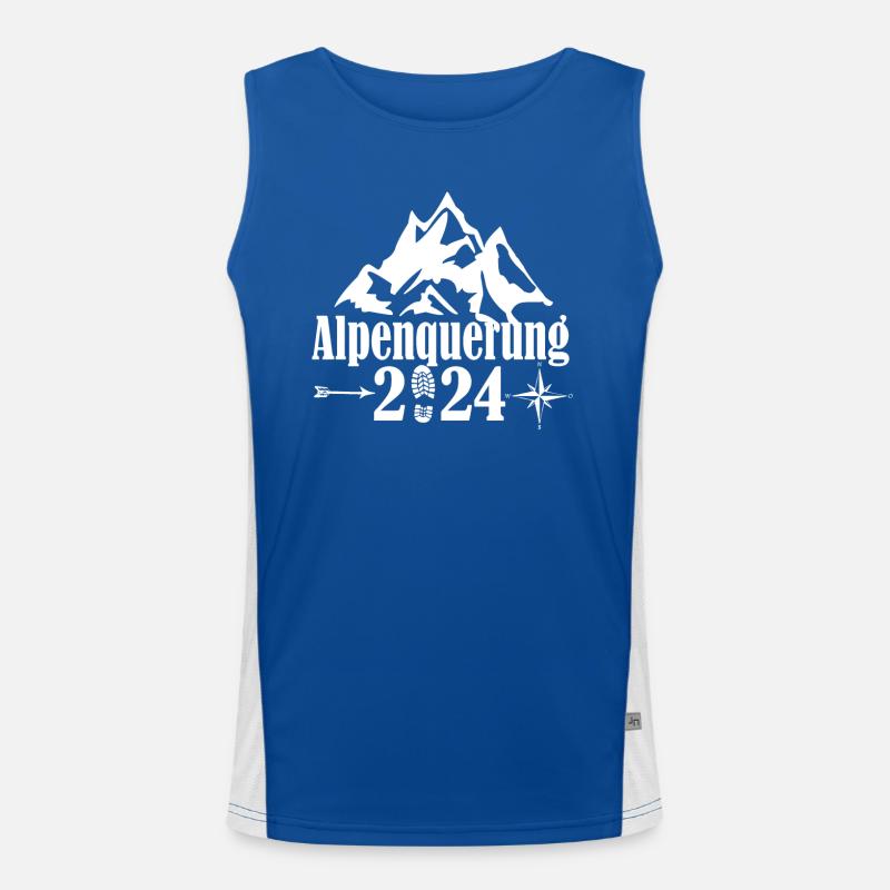 Alpenquerung 2024 Funktionelles Kontrast-Tank Top für Männer 