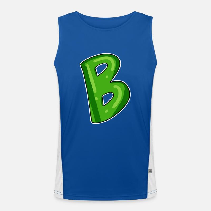 Buchstabe B - Anfangsbuchstabe B Funktionelles Kontrast-Tank Top für Männer 