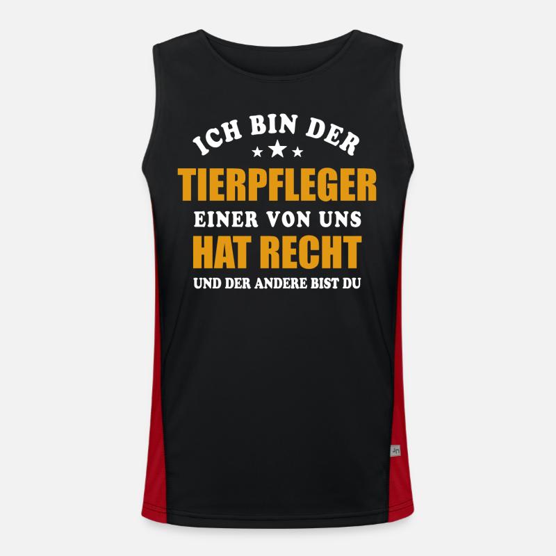 Ich bin der Tierpfleger - einer von uns hat Recht Funktionelles Kontrast-Tank Top für Männer 