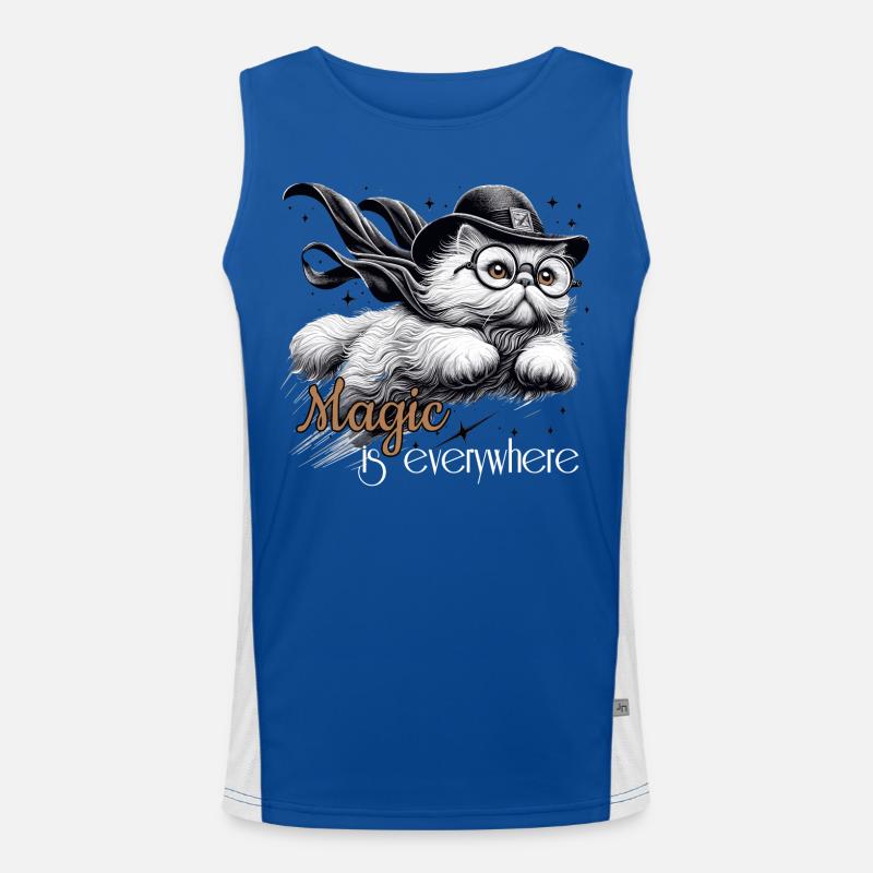 Magic Persian White Persian Cat Gift Men's Functional Contrast Tank Top 