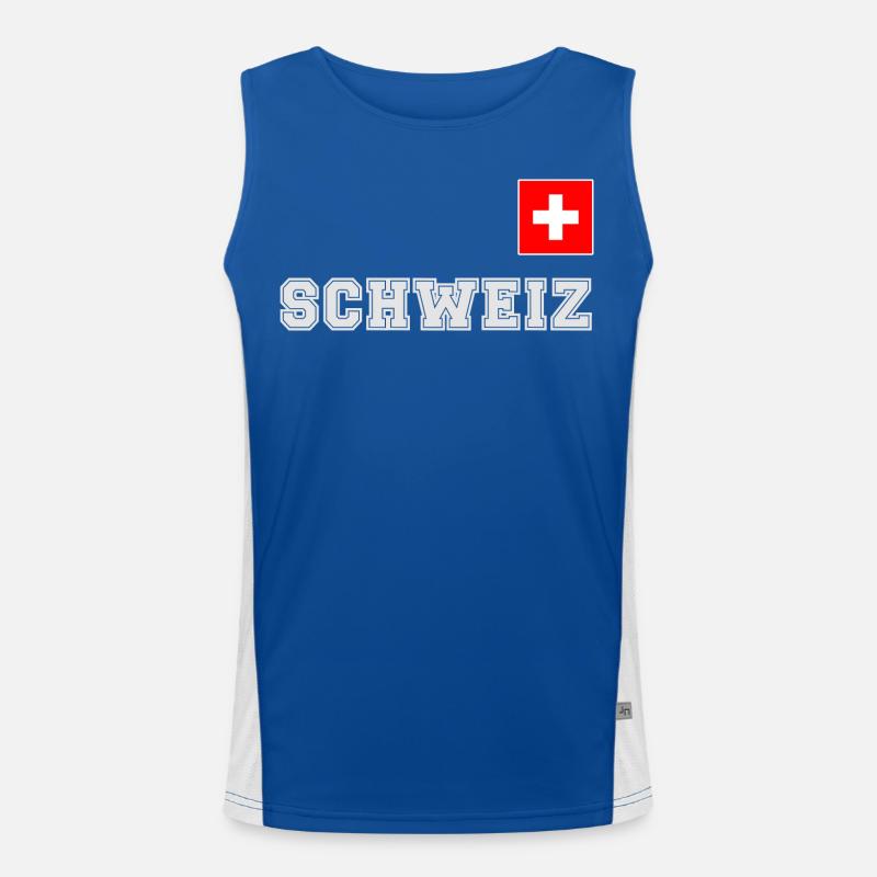 Look maillot de la Suisse - avec drapeau sur la poitrine Débardeur respirant contrasté Homme 