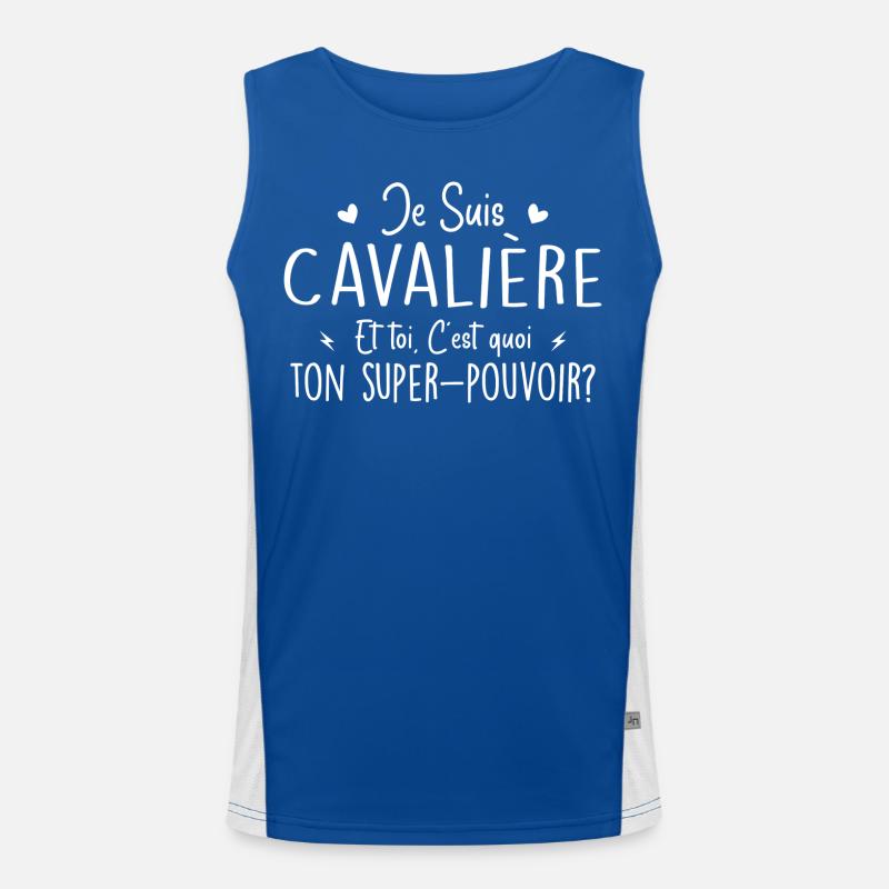 Je suis Cavalière. C'est quoi ton super pouvoir ? Débardeur respirant contrasté Homme 
