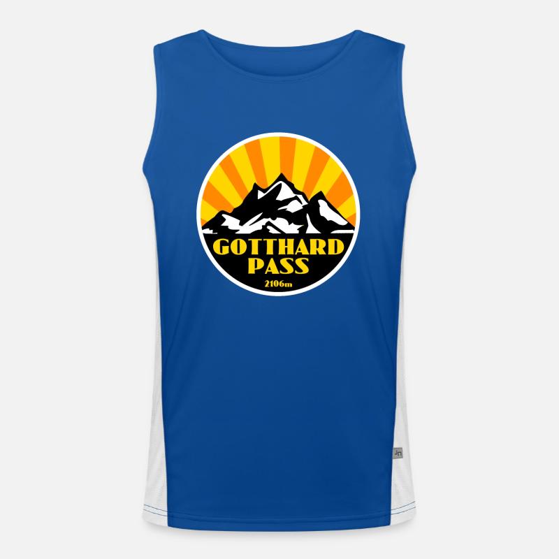 Gotthard Pass Funktionelles Kontrast-Tank Top für Männer 
