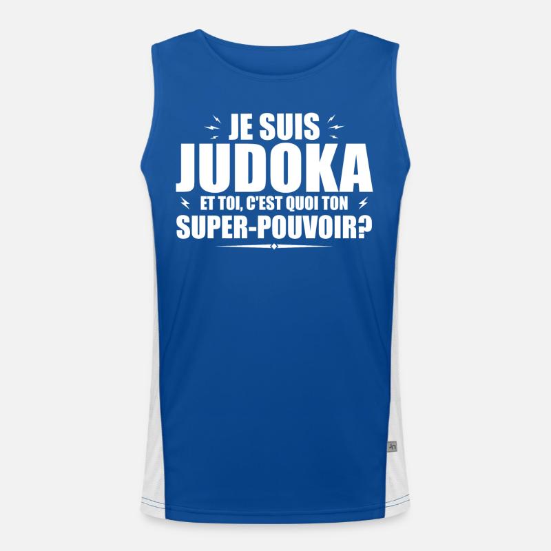 Ich bin ein Judoka. Was ist deine Superkraft? Funktionelles Kontrast-Tank Top für Männer 