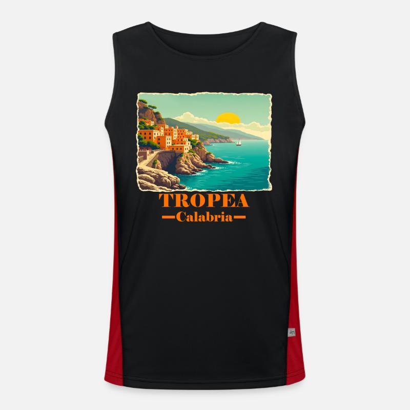 Tropea Calabria orange - Men's Functional Contrast Tank Top  - black/red