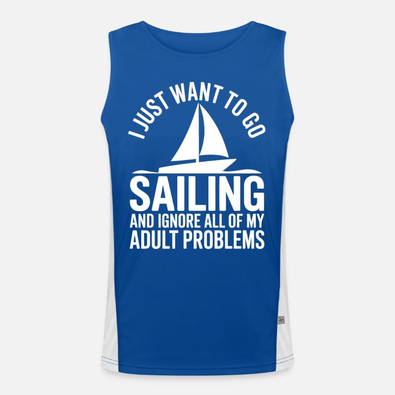 Sailing Saying Sailor Sailing Gift Men's Functional Contrast Tank Top 