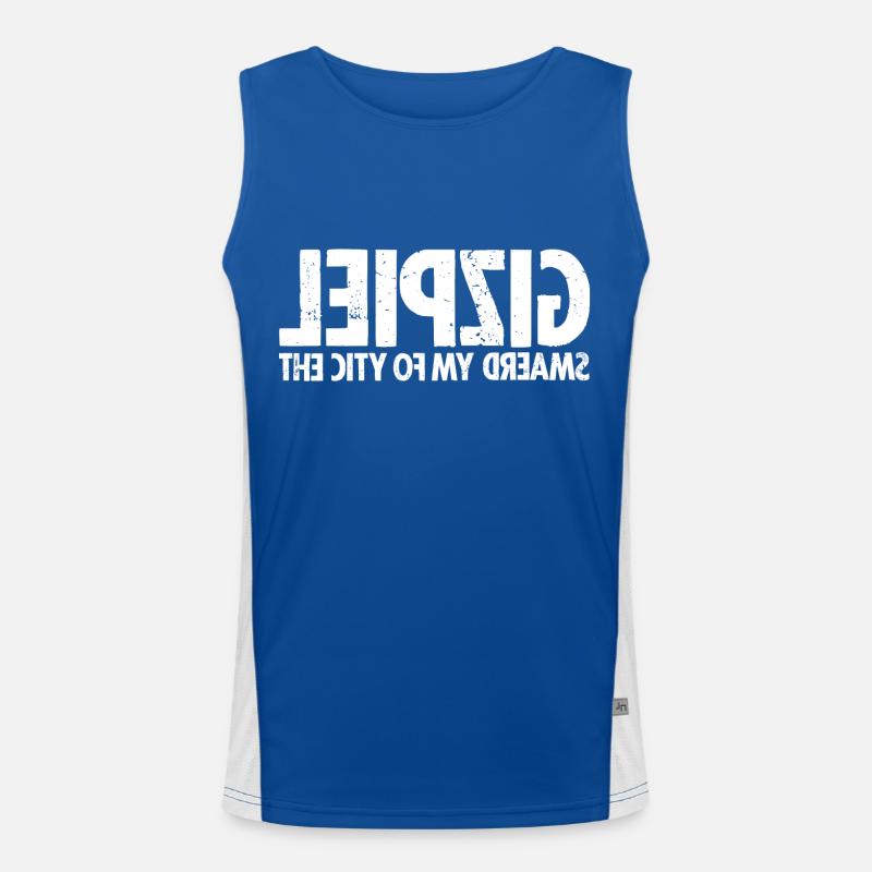 Leipzig (white oldstyle) Funktionelles Kontrast-Tank Top für Männer 