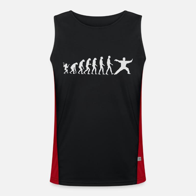 Taijiquan Chen Style Evolution - Men's Functional Contrast Tank Top  - black/red