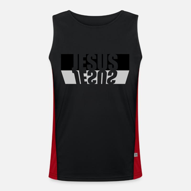 Reflection Beam Jesus Men's Functional Contrast Tank Top 