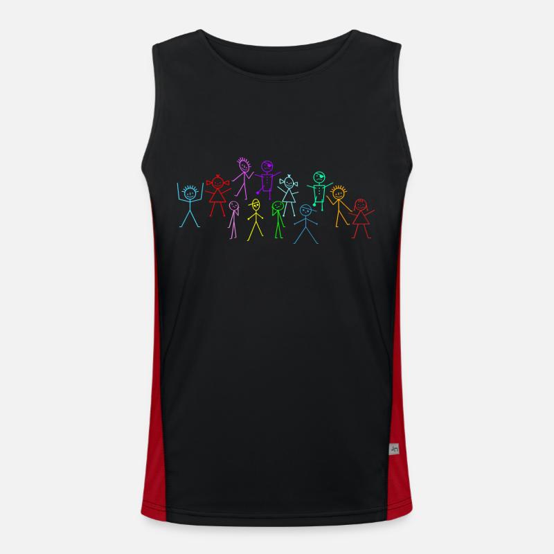 Strichmännchen Funktionelles Kontrast-Tank Top für Männer 