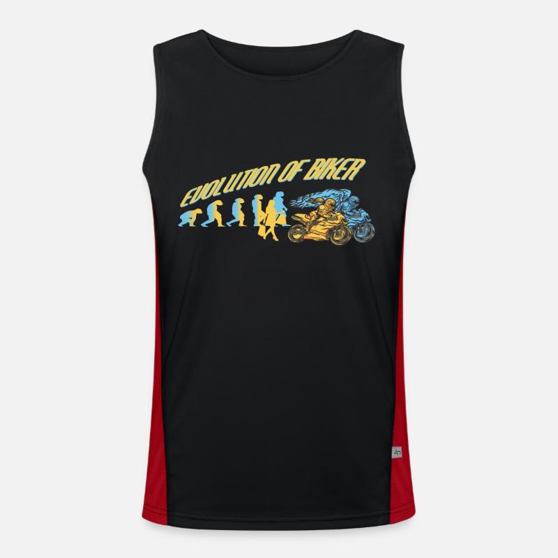 Evolution Motorradfahrer Rennmotorrad Funktionelles Kontrast-Tank Top für Männer 