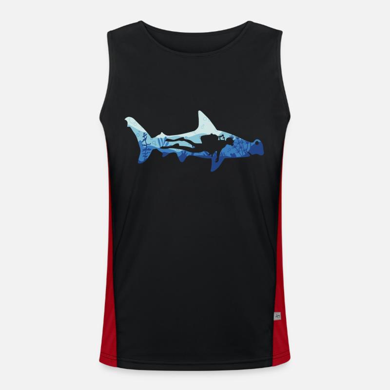 Requin-marteau et plongeur Débardeur respirant contrasté Homme 