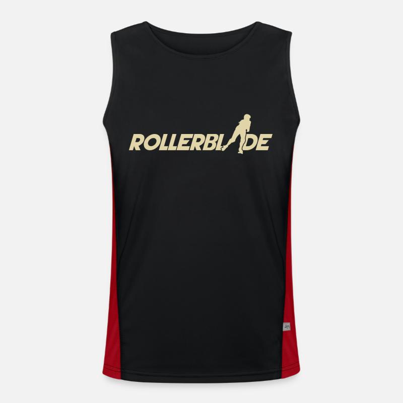 Rollerblade schrift silhouette hell Funktionelles Kontrast-Tank Top für Männer 