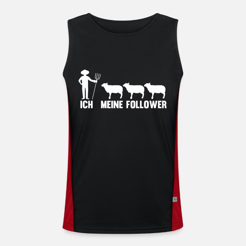 Schaf Schäfer Schäferei Bauer Landwirt Bauernhof S Funktionelles Kontrast-Tank Top für Männer 