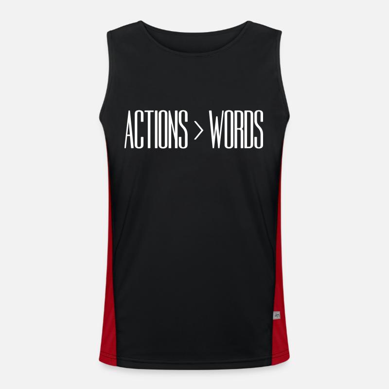Les actions sont plus éloquentes que les mots - Motivation Gift Débardeur respirant contrasté Homme 