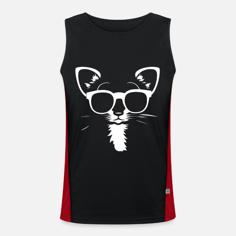 Ferret Wearing Sunglasses Cool Ferrets Men's Functional Contrast Tank Top 