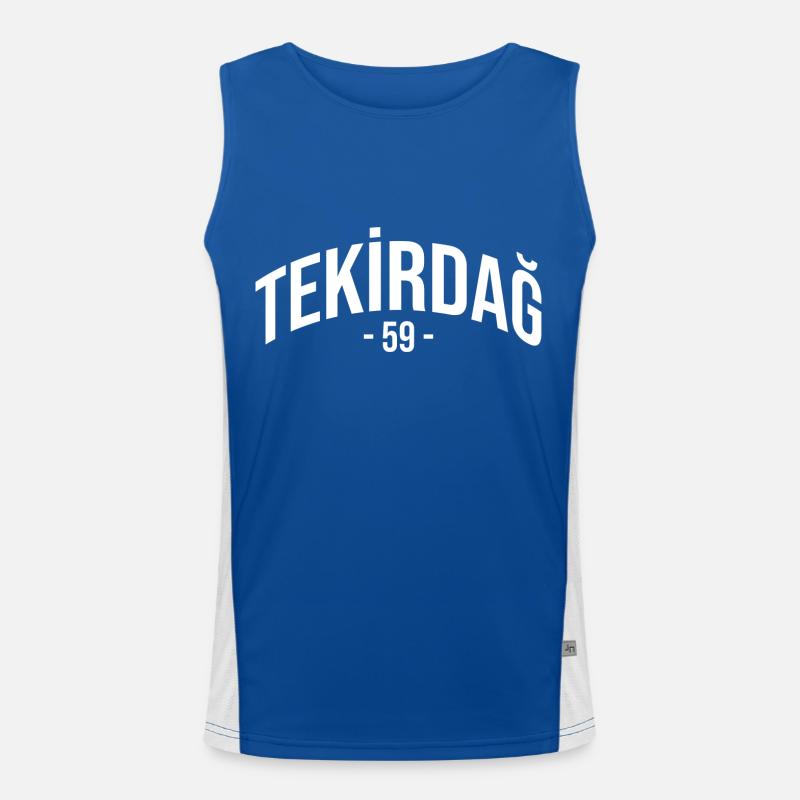Tekirdag 59 Türkei Turkiye Geschenk Urlaub TR Türk Funktionelles Kontrast-Tank Top für Männer 
