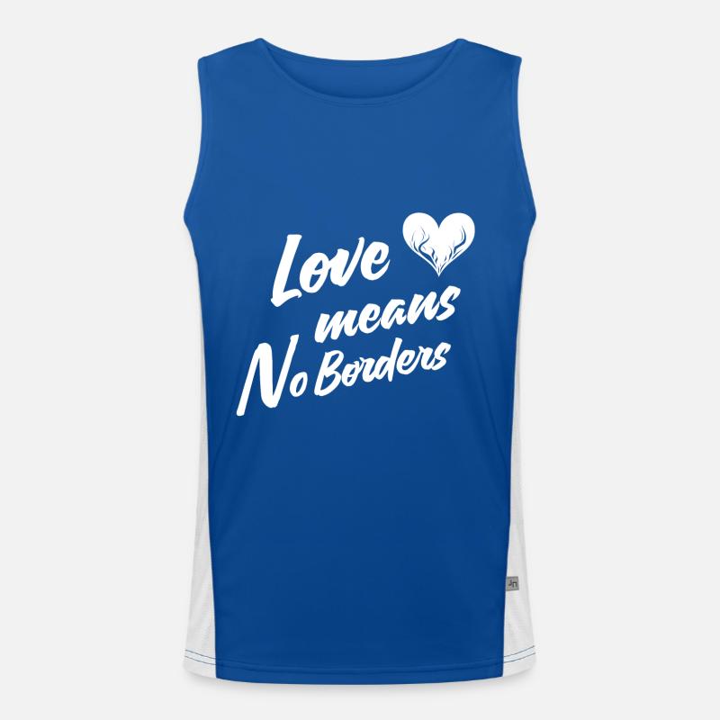 love means no borders Funktionelles Kontrast-Tank Top für Männer 